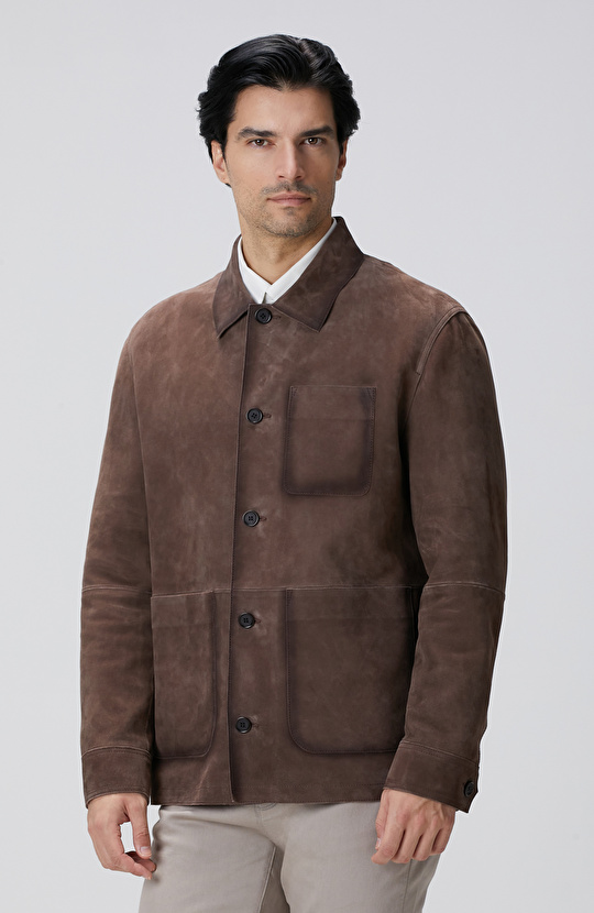 Kahverengi Nubuk Deri Ceket