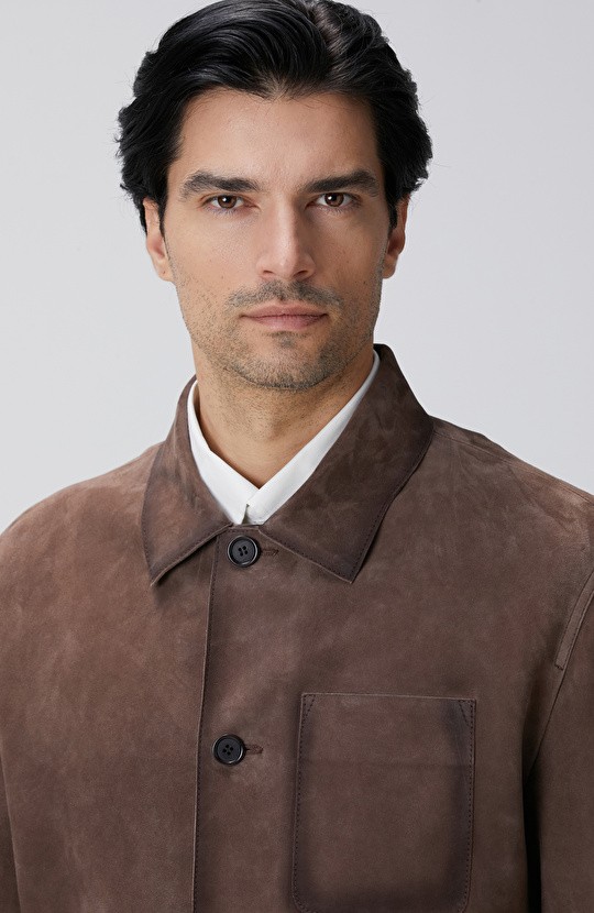 Kahverengi Nubuk Deri Ceket