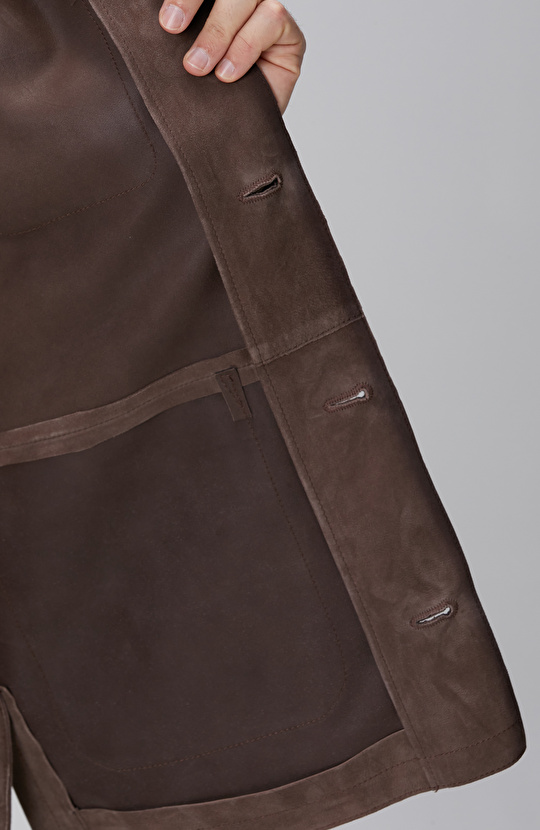 Kahverengi Nubuk Deri Ceket