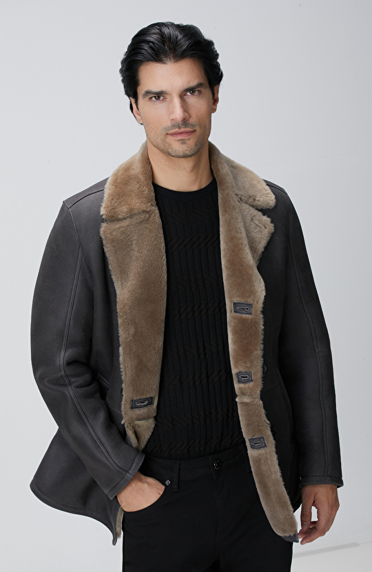 Limited Gri Merino Deri Kaban