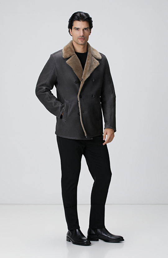 Limited Gri Merino Deri Kaban