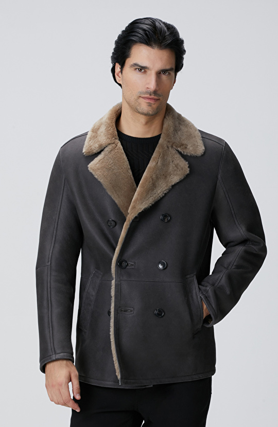 Limited Gri Merino Deri Kaban