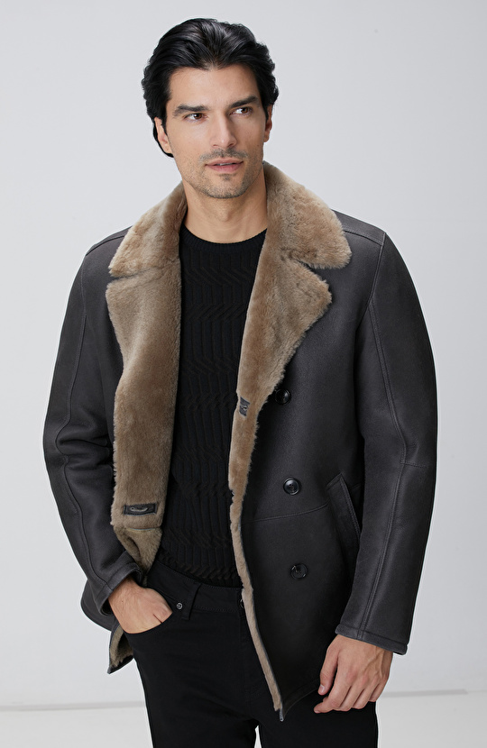 Limited Gri Merino Deri Kaban