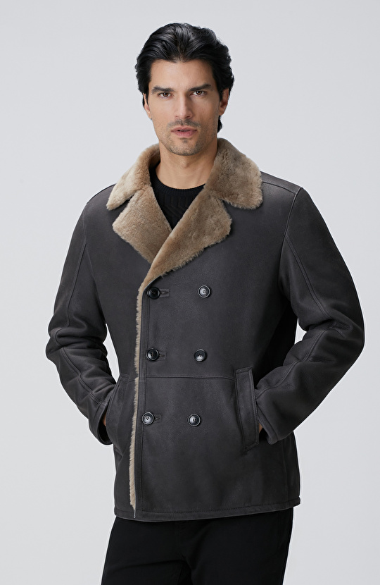 Limited Gri Merino Deri Kaban