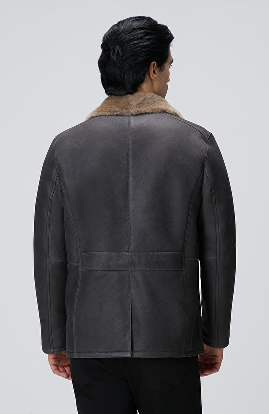 Limited Gri Merino Deri Kaban