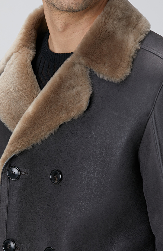 Limited Gri Merino Deri Kaban