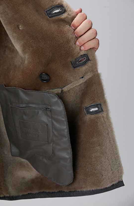 Limited Gri Merino Deri Kaban