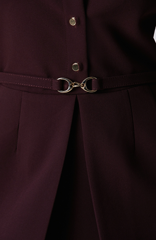 Vişne Kemerli Mini Elbise