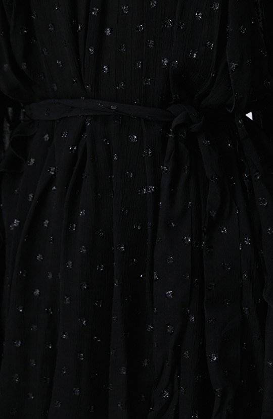 Siyah Desenli Mini Elbise