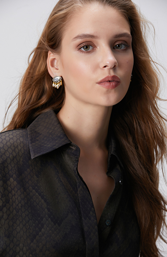 Silver Gold Kadın Küpe