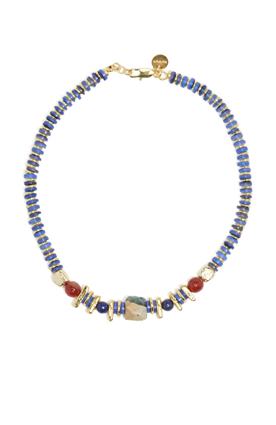 Renkli Doğal Taşlı Kadın Kolye