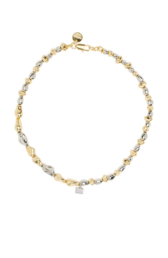 Gümüş Altın Rengi Kolye