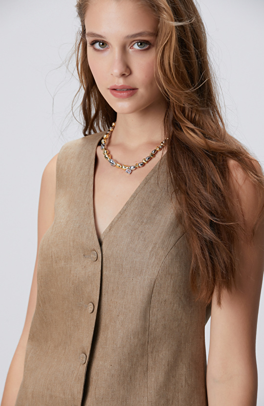 Gümüş Altın Rengi Kolye