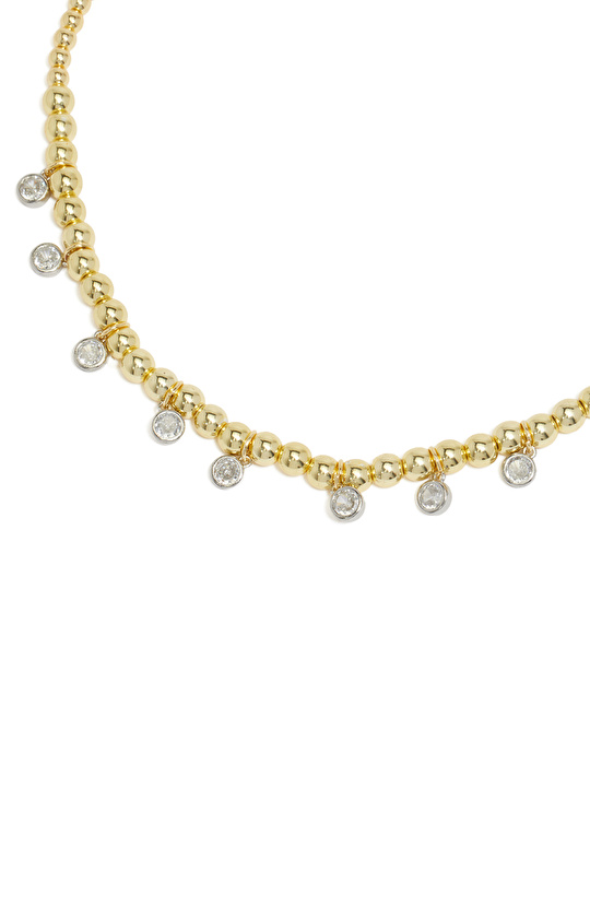 Gold Doğal Taşlı Kadın Kolye