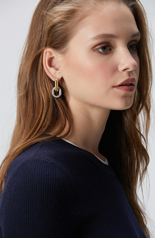 Silver Gold Kadın Küpe