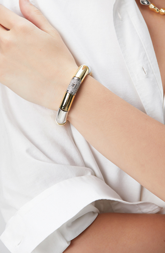 Gümüş Altın Rengi Kadın Bileklik