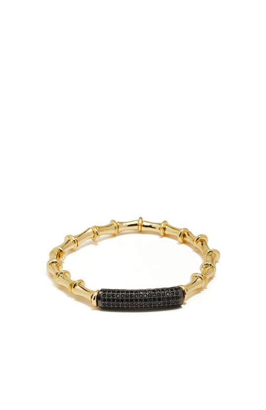 Silver Gold Doğal Taşlı Kadın Bileklik