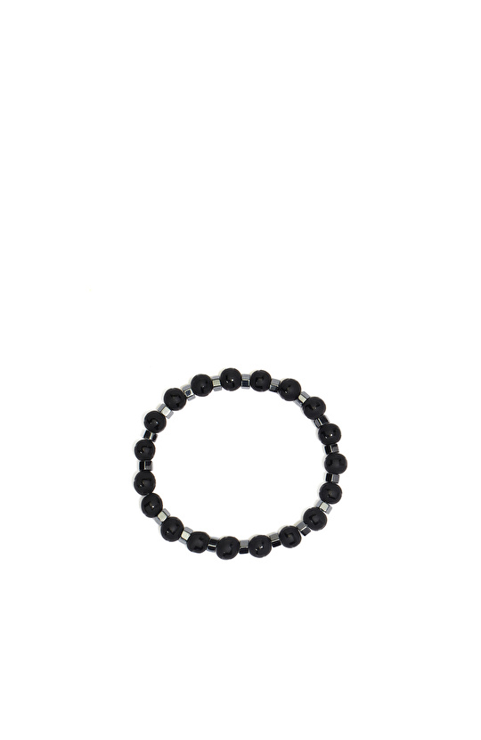 Siyah Doğal Taşlı Erkek Bileklik