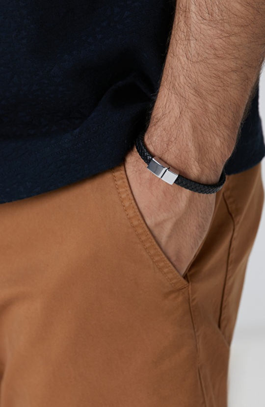 Siyah Erkek Deri Bileklik