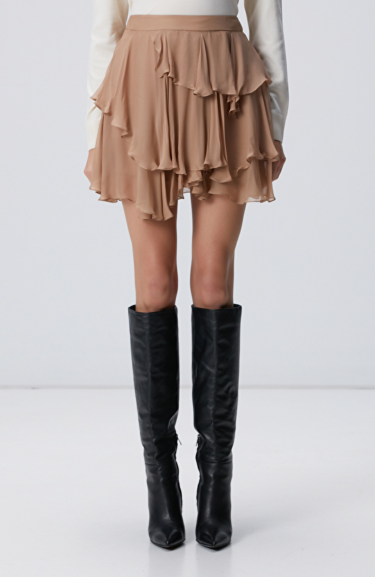 Vizon Şifon Mini Etek