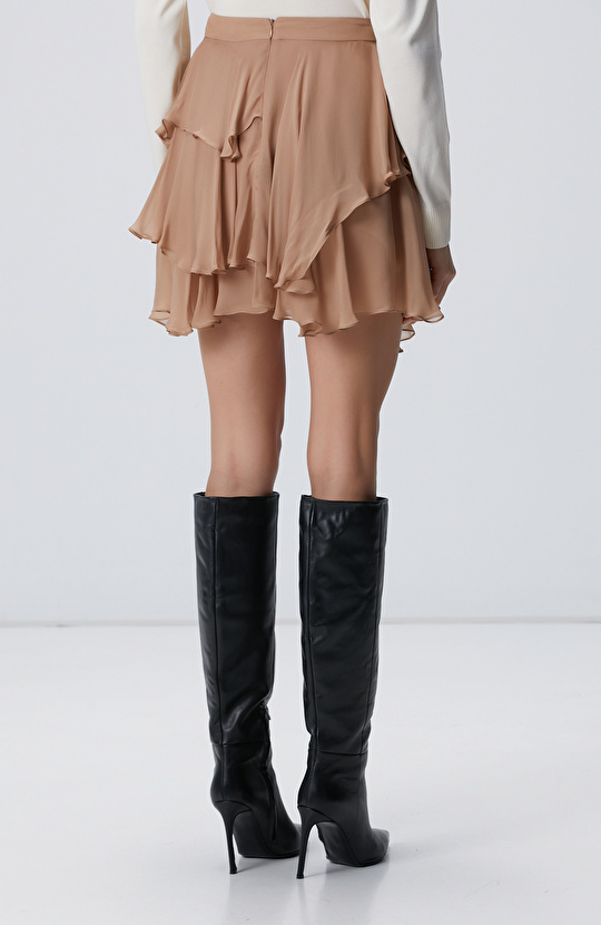 Vizon Şifon Mini Etek