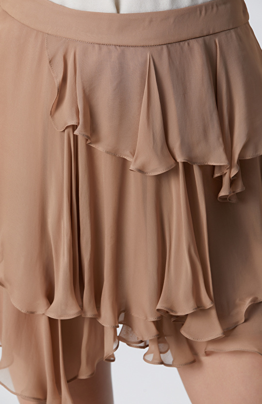 Vizon Şifon Mini Etek