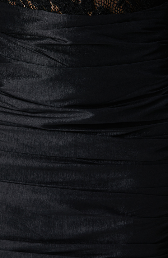 Siyah Mini Tafta Etek