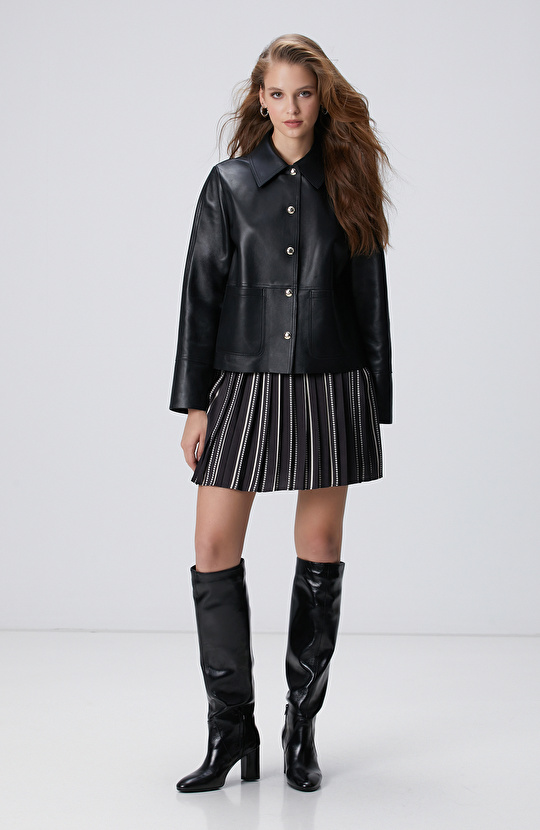 Siyah Desenli Mini Etek Siyah Desenli Mini Etek