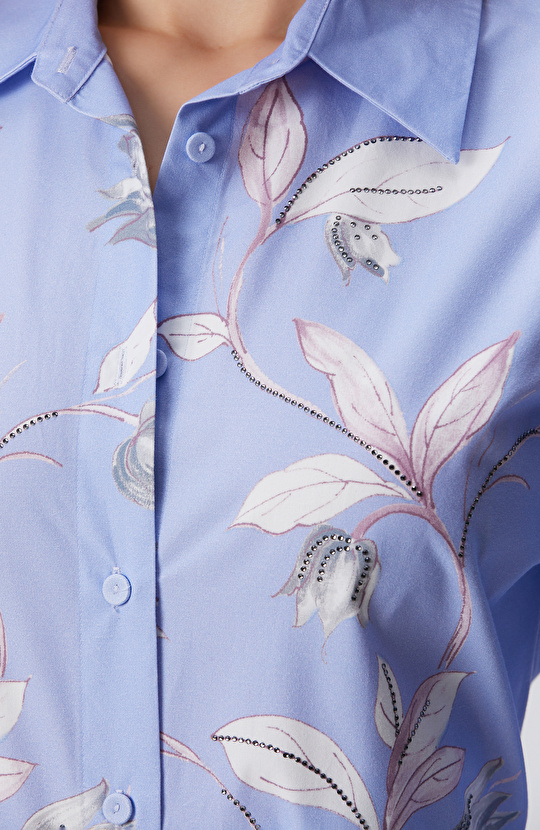 Mavi Desenli Gömlek