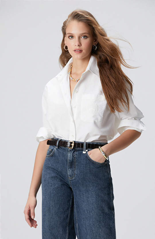 Beyaz Oxford Gömlek