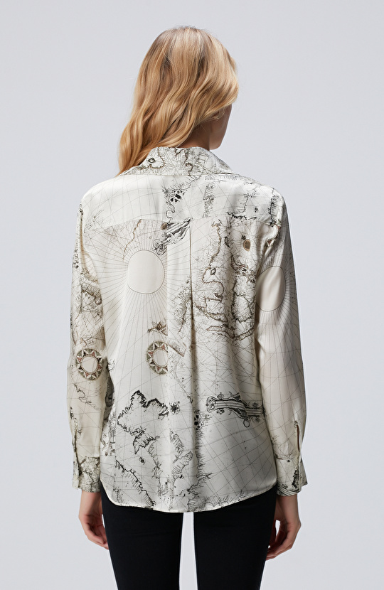 Limited Açık Bej İpek Karışımlı Gömlek