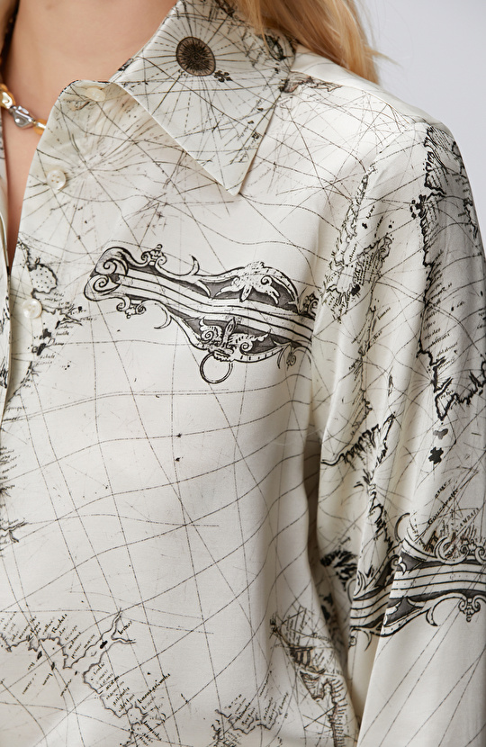 Limited Açık Bej İpek Karışımlı Gömlek