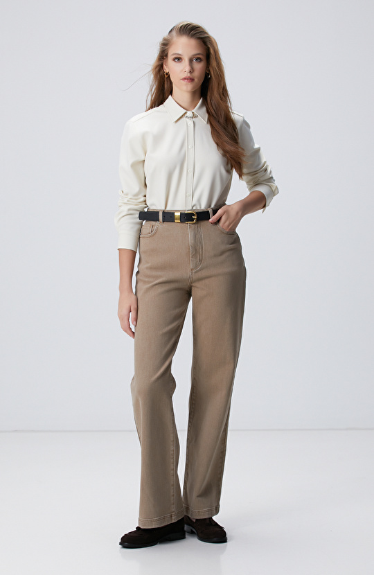 Kırık Beyaz Dış Gömlek