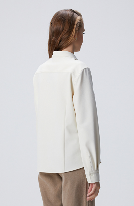 Kırık Beyaz Dış Gömlek