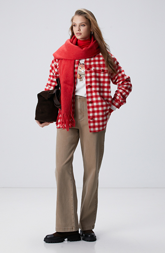 Kırmızı Kareli Dış Gömlek