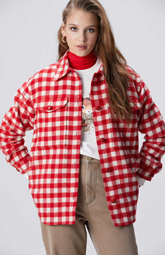 Kırmızı Kareli Dış Gömlek
