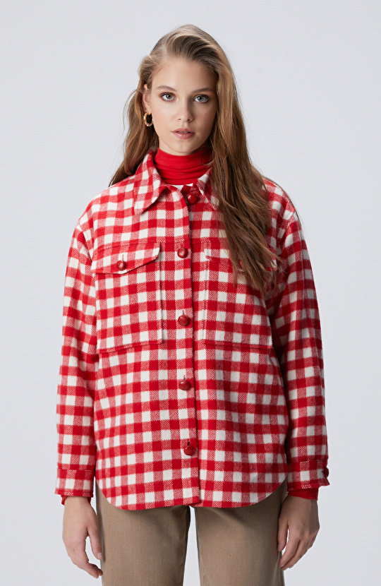 Kırmızı Kareli Dış Gömlek