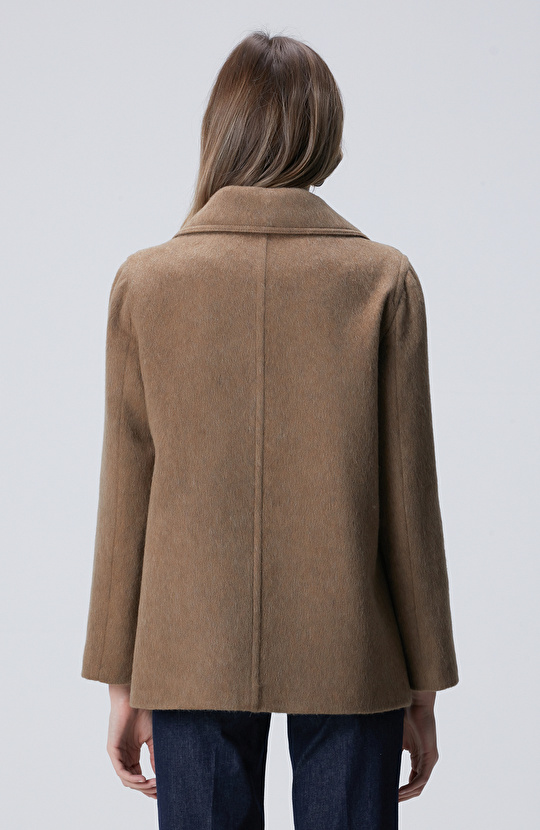 Camel Yün Karışımlı Kaban