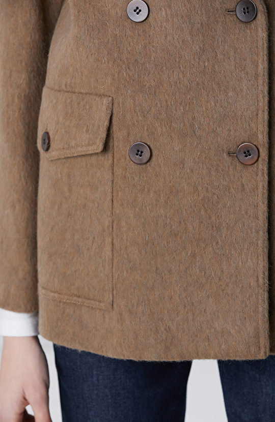 Camel Yün Karışımlı Kaban