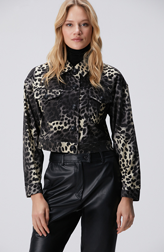 Bej Animal Print Desenli Mont Bej Animal Print Desenli Mont