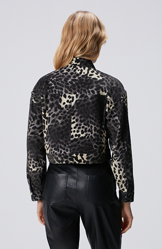 Bej Animal Print Desenli Mont