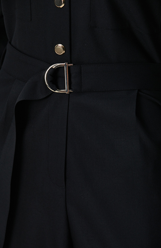 Siyah Cep Kapaklı Tulum