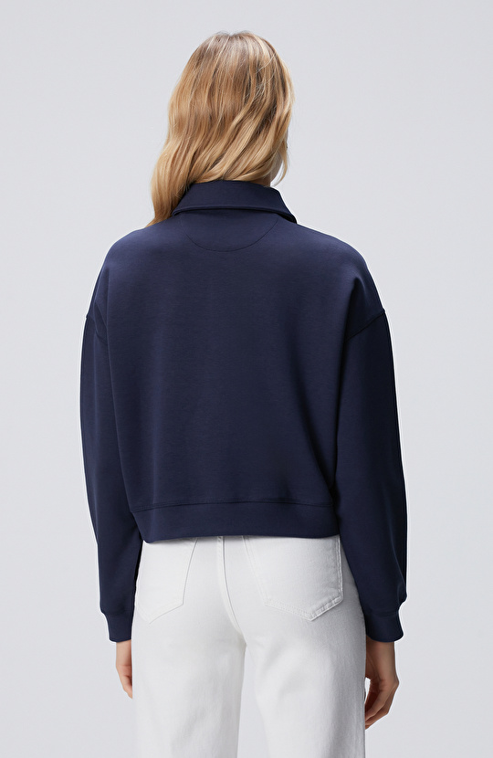 Lacivert Patch Detaylı Sweatshirt