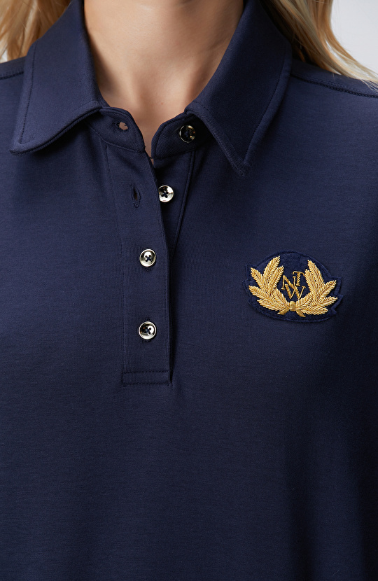 Lacivert Patch Detaylı Sweatshirt