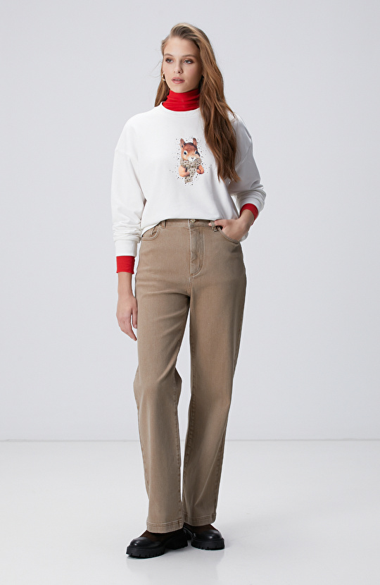 Kırık Beyaz Sweatshirt