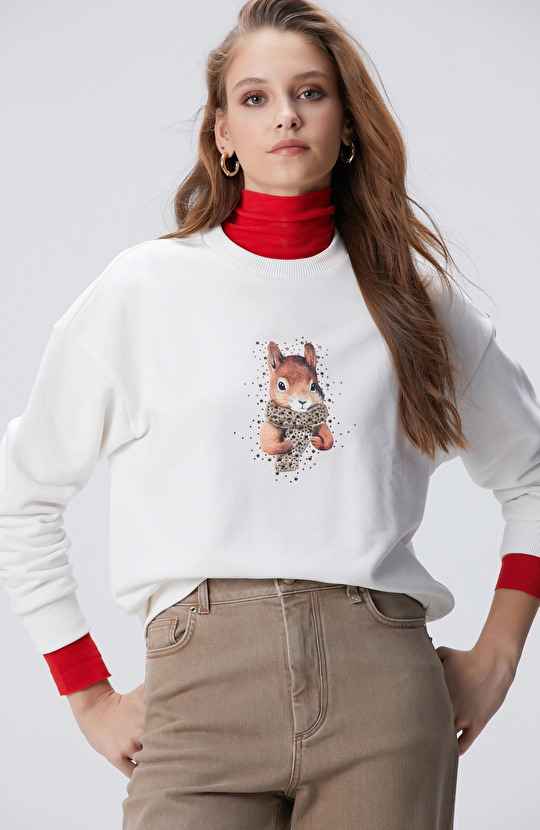 Kırık Beyaz Sweatshirt