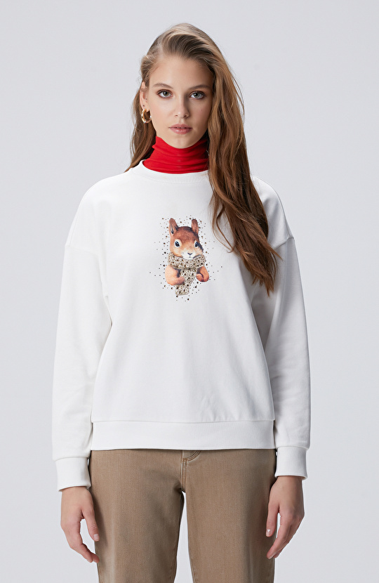 Kırık Beyaz Sweatshirt