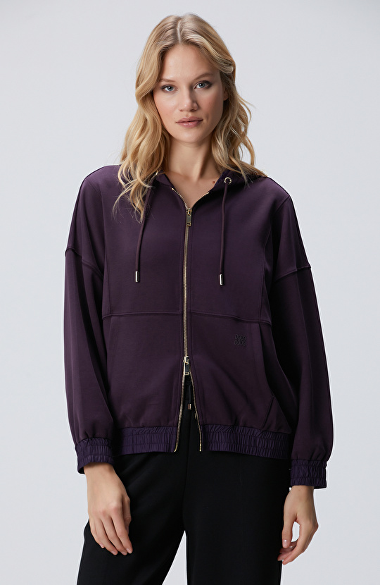 Mor Modal Karışımlı Sweatshirt Mor Modal Karışımlı Sweatshirt