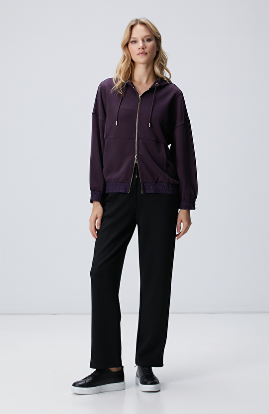 Mor Modal Karışımlı Sweatshirt