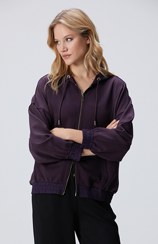 Mor Modal Karışımlı Sweatshirt